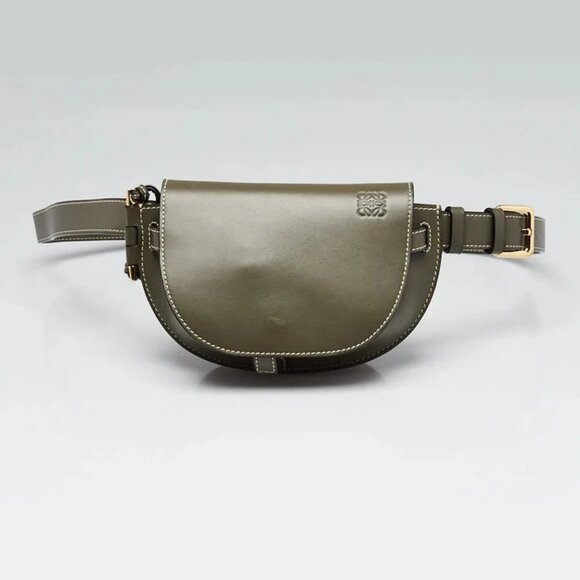 Loewe Khaki Green Smooth Calfskin Leather Mini Gate Bumbag - Picture 2 of 12
